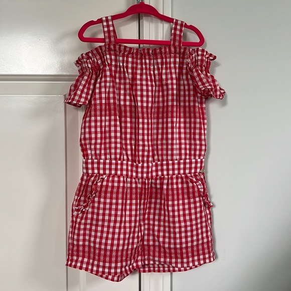 Tartine et Chocolat Girls Red Gingham Romper - Size 6 - Picture 1 of 5